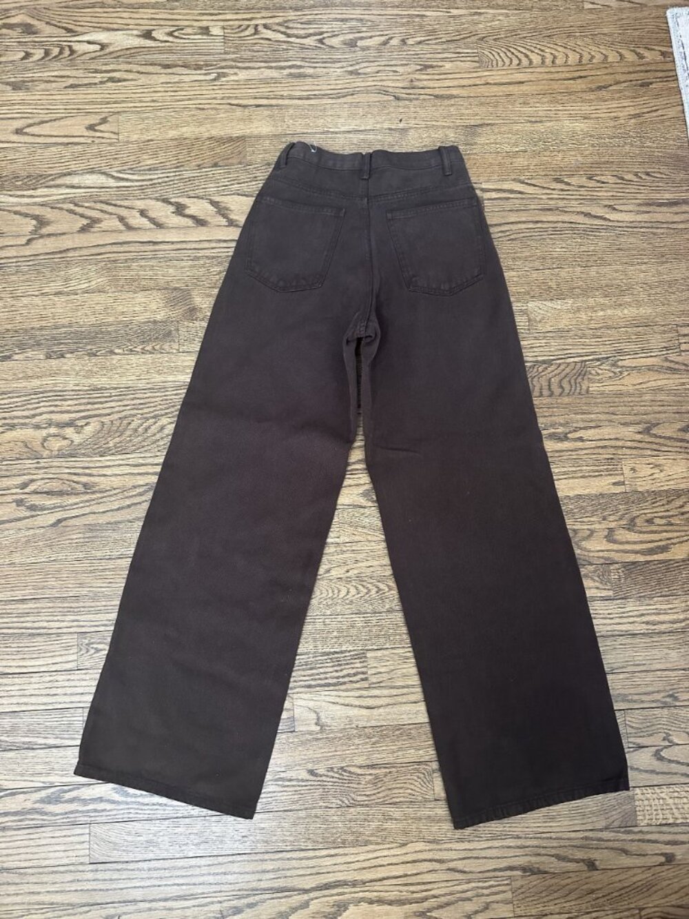 Zara Brown Asymmetrical Button Jeans Size 4 - Picture 2 of 2